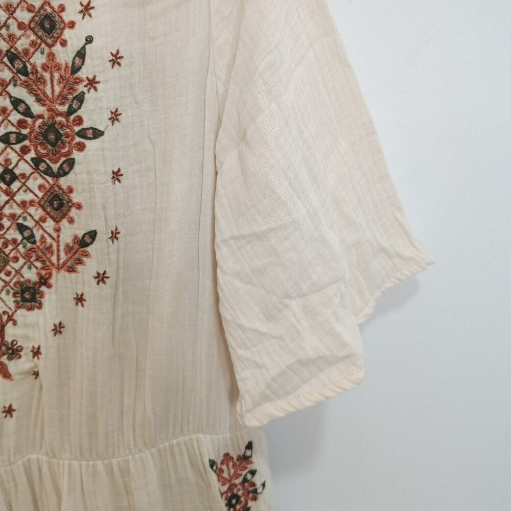 Soft Surroundings Womens Medium Dress Maxi Floral Boho Embroidered Cotton - Picture 7 of 9